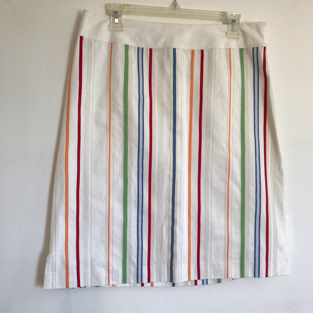 EUC multi color striped cotton summer skirt